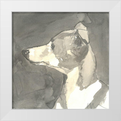 Sepia Modern Dog VII White Modern Wood Framed Art Print by A Very Modern Dog