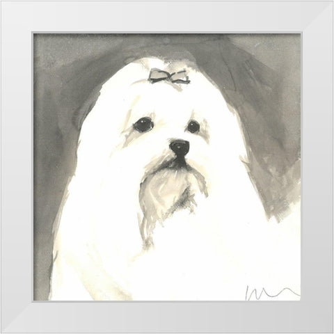 Sepia Modern Dog VIII White Modern Wood Framed Art Print by A Very Modern Dog