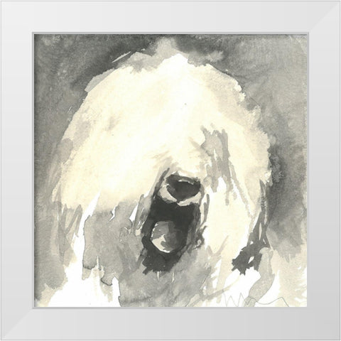 Sepia Modern Dog IX White Modern Wood Framed Art Print by A Very Modern Dog