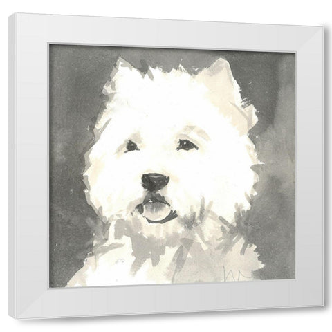 Sepia Modern Dog X White Modern Wood Framed Art Print by A Very Modern Dog