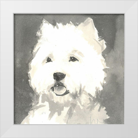 Sepia Modern Dog X White Modern Wood Framed Art Print by A Very Modern Dog