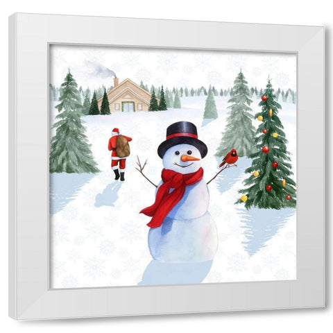 Santas Snowmen I White Modern Wood Framed Art Print by Popp, Grace