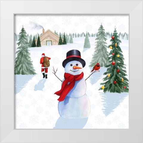 Santas Snowmen I White Modern Wood Framed Art Print by Popp, Grace