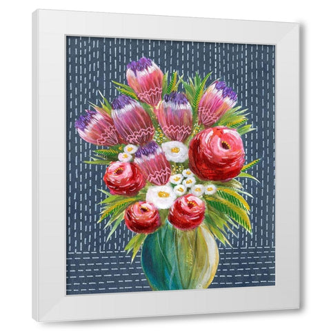 Bashful Bouquet I White Modern Wood Framed Art Print by Moore, Regina