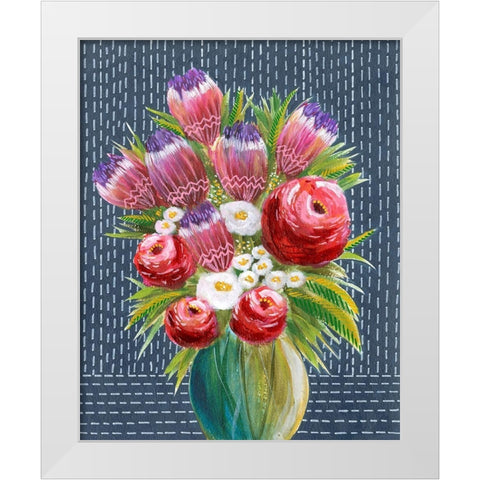 Bashful Bouquet I White Modern Wood Framed Art Print by Moore, Regina