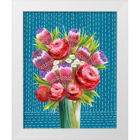 Bashful Bouquet II White Modern Wood Framed Art Print by Moore, Regina