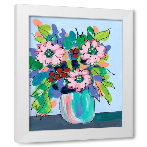 Rowdy Floral I White Modern Wood Framed Art Print by Moore, Regina