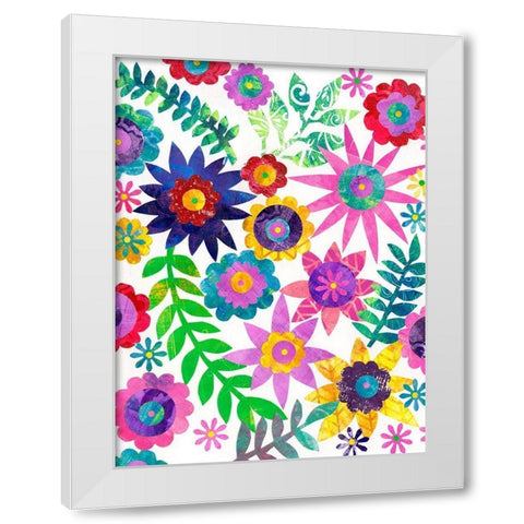 Hippie Floral I White Modern Wood Framed Art Print by Moore, Regina