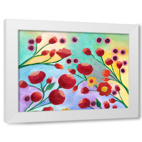 Jambalaya Floral I White Modern Wood Framed Art Print by Moore, Regina
