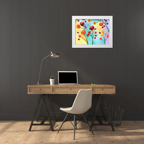 Jambalaya Floral II White Modern Wood Framed Art Print by Moore, Regina