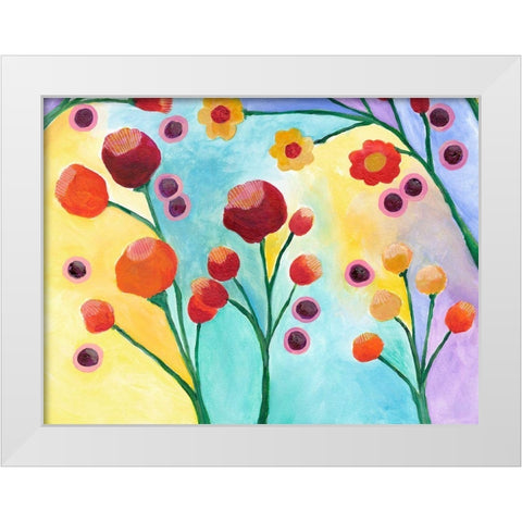 Jambalaya Floral II White Modern Wood Framed Art Print by Moore, Regina
