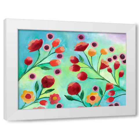 Jambalaya Floral III White Modern Wood Framed Art Print by Moore, Regina