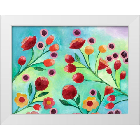 Jambalaya Floral III White Modern Wood Framed Art Print by Moore, Regina