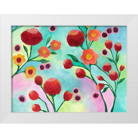 Jambalaya Floral IV White Modern Wood Framed Art Print by Moore, Regina