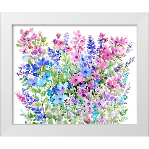 Floral Fragrance II White Modern Wood Framed Art Print by OToole, Tim