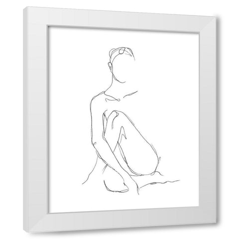 Nude Contour Sketch II White Modern Wood Framed Art Print by Harper, Ethan