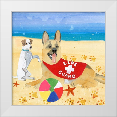Ruffin It I White Modern Wood Framed Art Print by Ludwig, Alicia