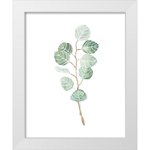 Soft Eucalyptus Branch III White Modern Wood Framed Art Print by Scarvey, Emma