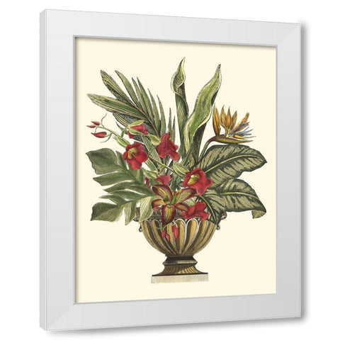 Tropical Foliage in Urn II  White Modern Wood Framed Art Print by Vision Studio