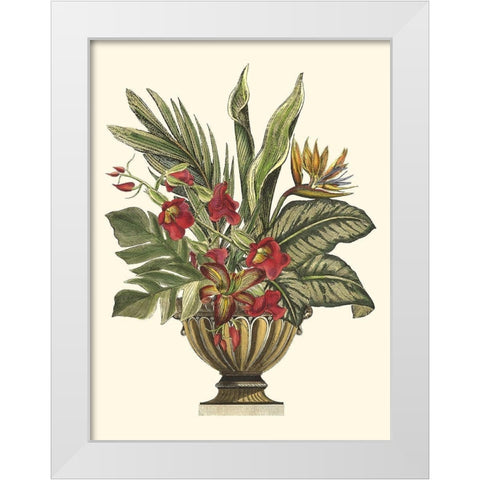 Tropical Foliage in Urn II  White Modern Wood Framed Art Print by Vision Studio