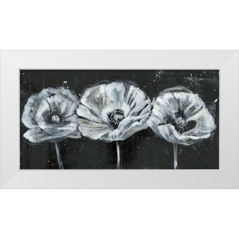 White Trio on Black II White Modern Wood Framed Art Print by Goldberger, Jennifer