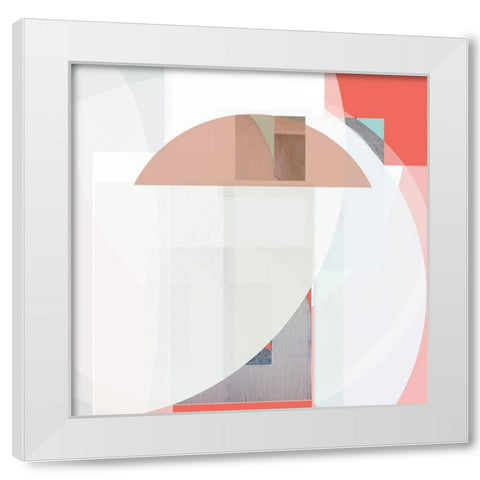 Stripes and Circles II White Modern Wood Framed Art Print by Bellissimo Art