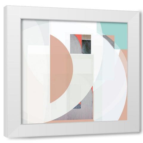 Stripes and Circles III White Modern Wood Framed Art Print by Bellissimo Art