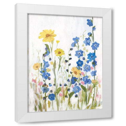 Periwinkle Wildflowers II White Modern Wood Framed Art Print by Iafrate, Sandra