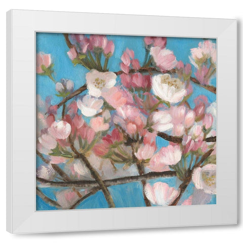 Cherry Blossoms I White Modern Wood Framed Art Print by Iafrate, Sandra
