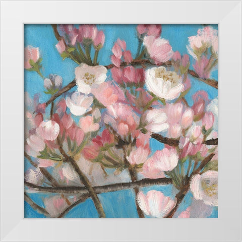 Cherry Blossoms I White Modern Wood Framed Art Print by Iafrate, Sandra