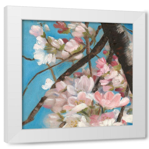 Cherry Blossoms II White Modern Wood Framed Art Print by Iafrate, Sandra