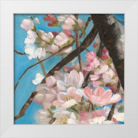 Cherry Blossoms II White Modern Wood Framed Art Print by Iafrate, Sandra