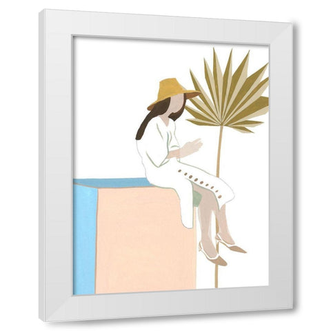 Women in the Garden III White Modern Wood Framed Art Print by Wang, Melissa