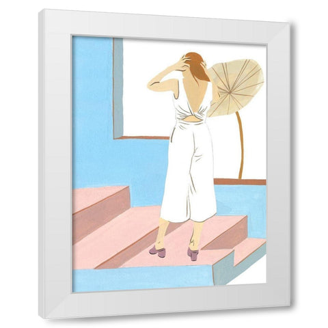 Women in the Garden IV White Modern Wood Framed Art Print by Wang, Melissa