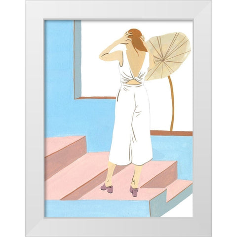 Women in the Garden IV White Modern Wood Framed Art Print by Wang, Melissa