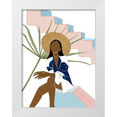 Women in the Garden V White Modern Wood Framed Art Print by Wang, Melissa