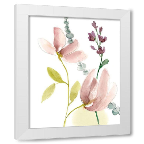 Pastel Flower Composition II White Modern Wood Framed Art Print by Goldberger, Jennifer