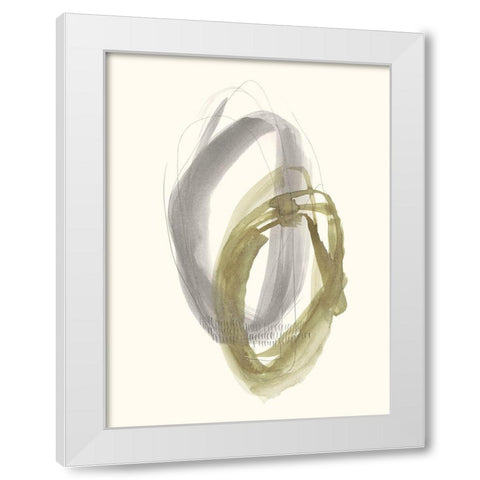 Neutral Rounds II White Modern Wood Framed Art Print by Goldberger, Jennifer