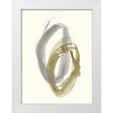 Neutral Rounds II White Modern Wood Framed Art Print by Goldberger, Jennifer