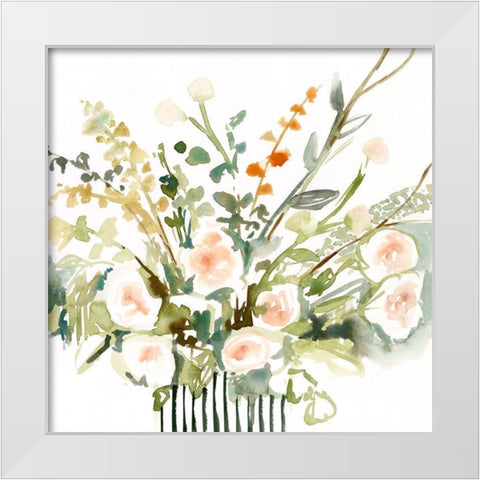 Foraged Flowers I White Modern Wood Framed Art Print by Borges, Victoria