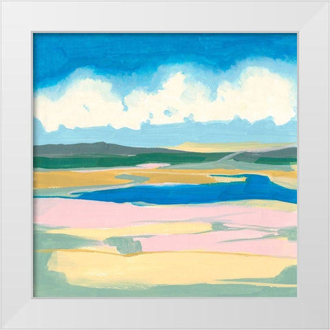 Pastel Rolling Fields I White Modern Wood Framed Art Print by Goldberger, Jennifer