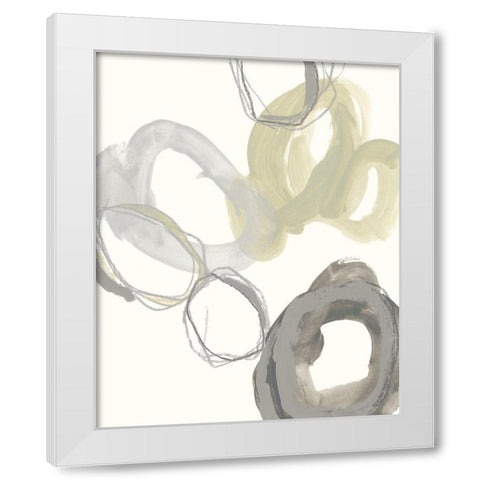 Stone Circles I White Modern Wood Framed Art Print by Vess, June Erica