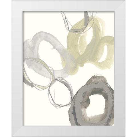 Stone Circles I White Modern Wood Framed Art Print by Vess, June Erica