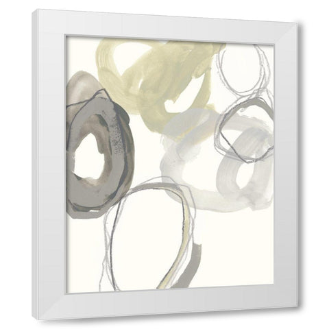 Stone Circles II White Modern Wood Framed Art Print by Vess, June Erica