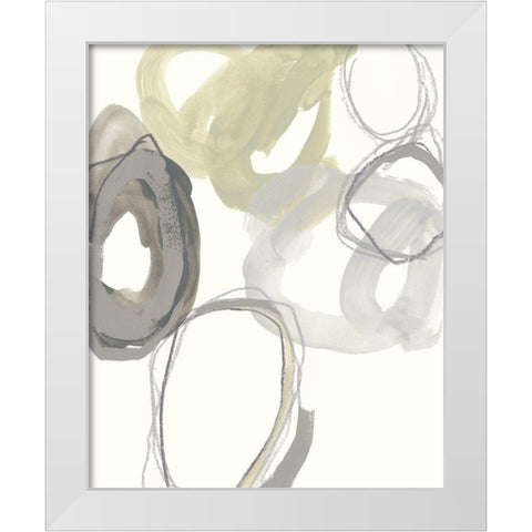 Stone Circles II White Modern Wood Framed Art Print by Vess, June Erica