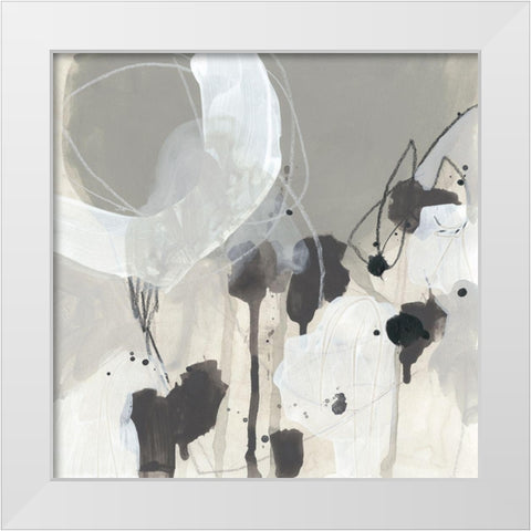 Neutral Circuit I White Modern Wood Framed Art Print by Vess, June Erica