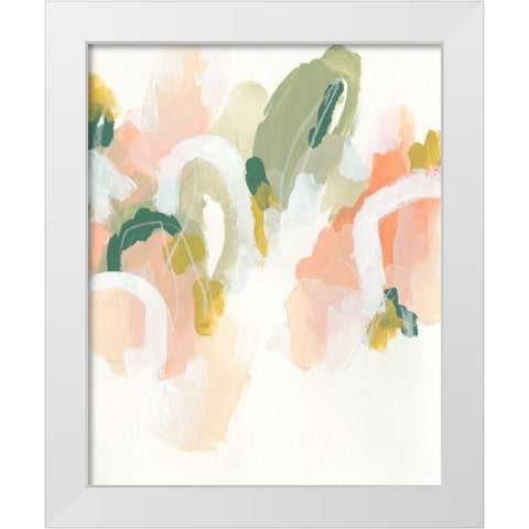 Pastel Cascade I White Modern Wood Framed Art Print by Vess, June Erica