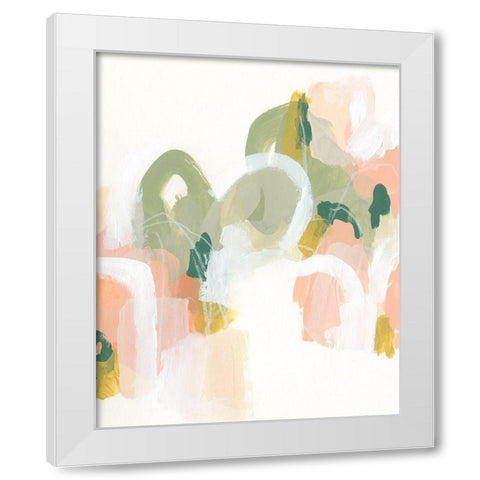 Pastel Cascade II White Modern Wood Framed Art Print by Vess, June Erica