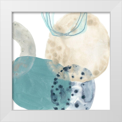 Circlet II White Modern Wood Framed Art Print by Vess, June Erica