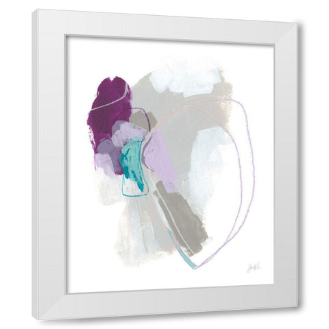Amethyst Arc I White Modern Wood Framed Art Print by Vess, June Erica